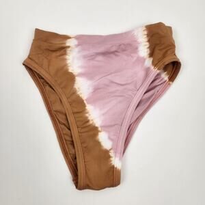 L*Space Frenchi Bikini Bottom in Tie Dye Brown Pink Size XS